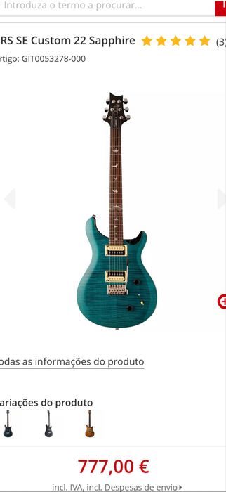 PRS SE 22 custom safira