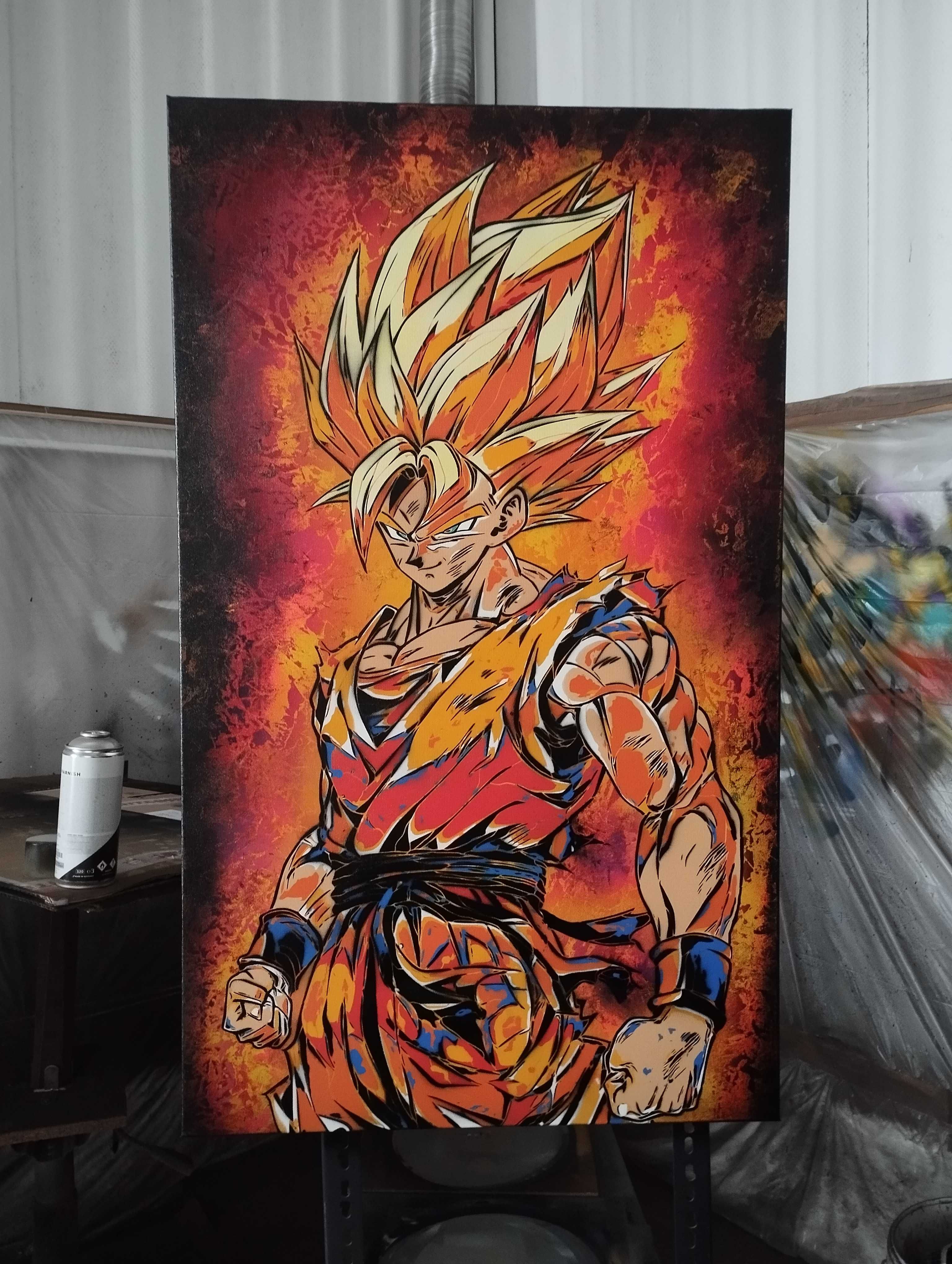 Son Goku pintura original em tela
