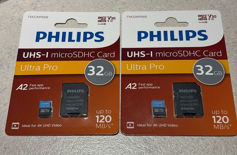 2x Karta pamięci microSD Philips FM32MP66B 32GB z adapterem na kartęSD