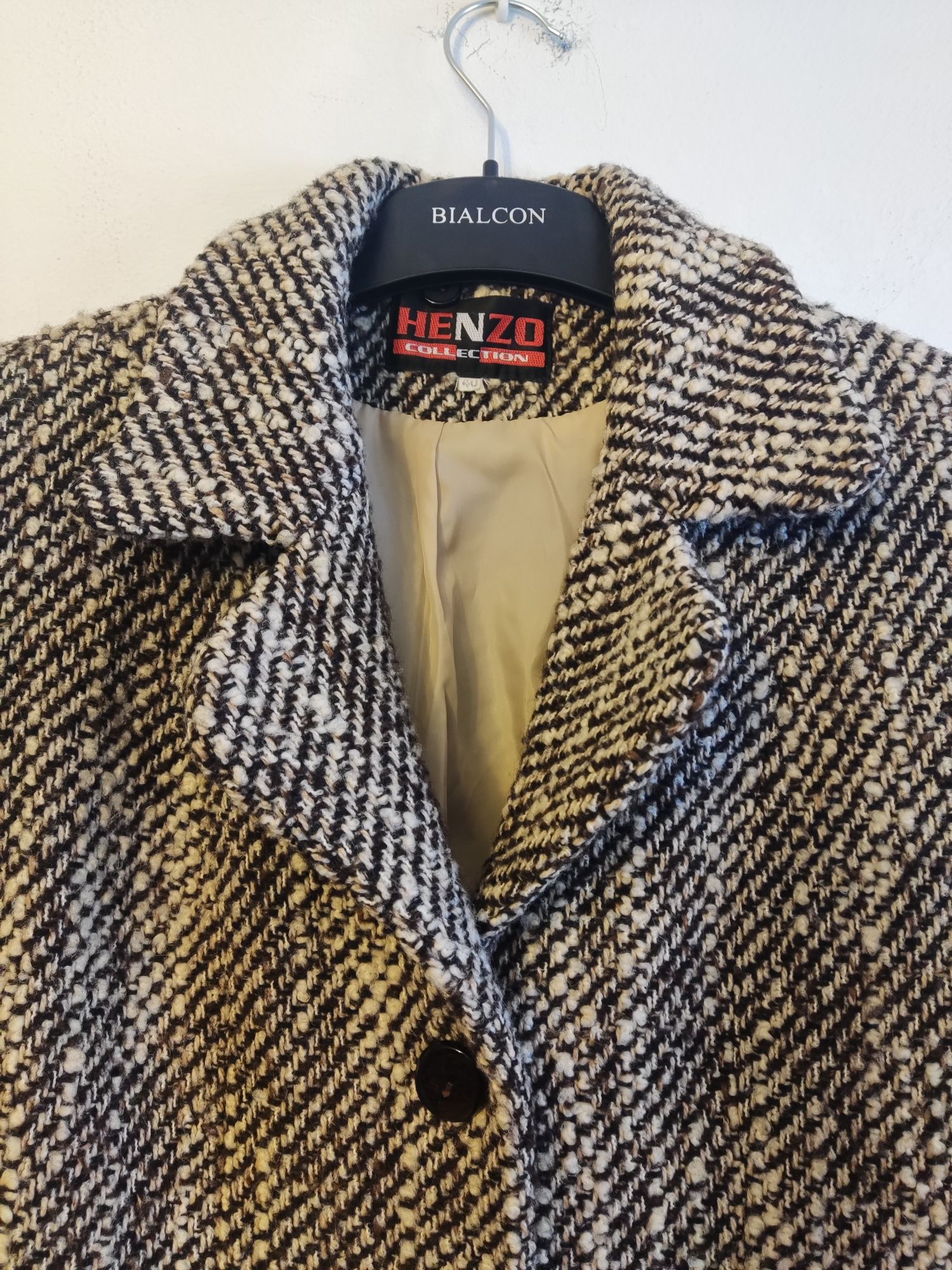 Wełniany płaszcz, jesionka - r. 40 - vintage