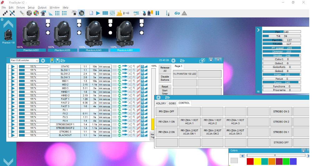 Gotowe Show dla 4sztuk Showtec Phantom 130 LED Freestyler