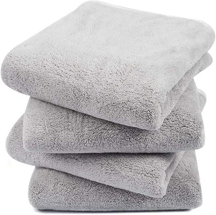 KinHwa Ręczniki miękkie z mikrofibry 40cm x 76cm,4 sztuki, Jasnoszare