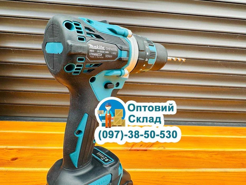 Акумуляторний Шуруповерт Макіта DHP485 BLACK Металевий патрон 13мм 36В