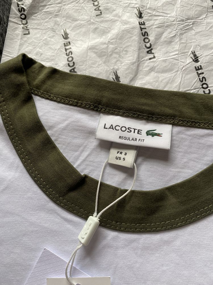 T-shirts Lacoste tam. S core branco com verde