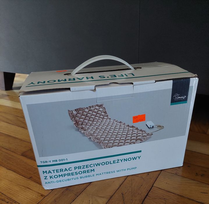 Materac przeciwodleżynowy z kompresorem nowy 200x90x7cm