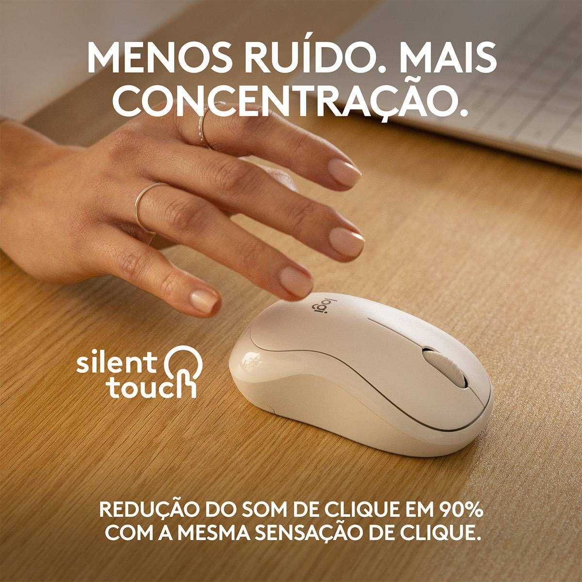 Rato Óptico Logitech M240 Silent Bluetooth 4000DPI Branco