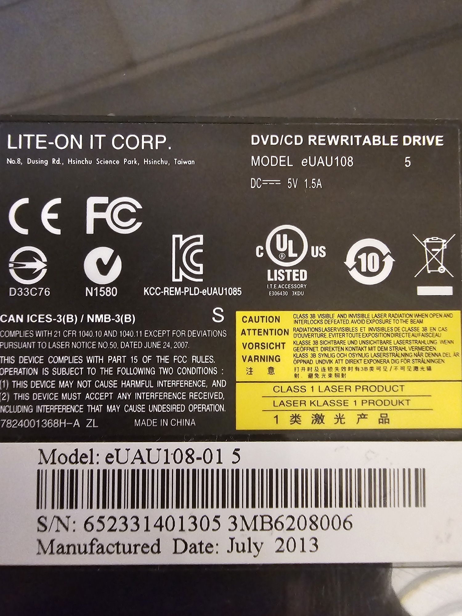 Зовнішній DVD/CD привод Lite-On eUAU108-01