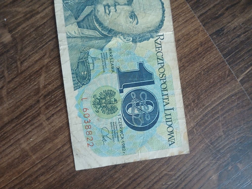 Banknot PRL 10 zł Józef Bem 1982