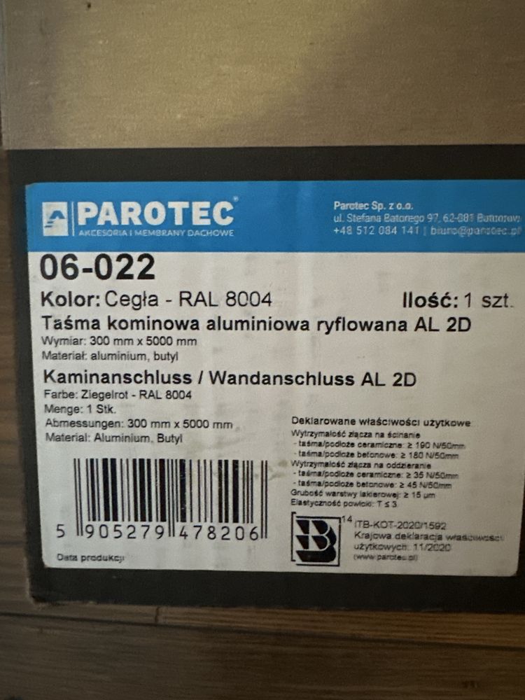 Tasma opierzeniowa obròbka komina 2d