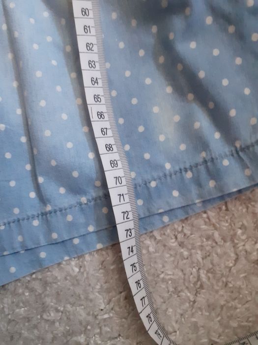 Kombinezon letni błękitny kropki rzemyki S/M