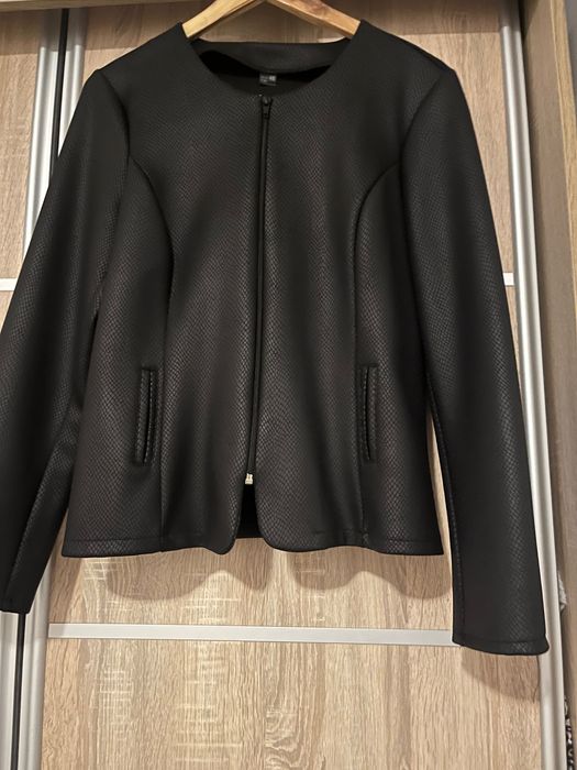Żakiet czarny imitacja skory