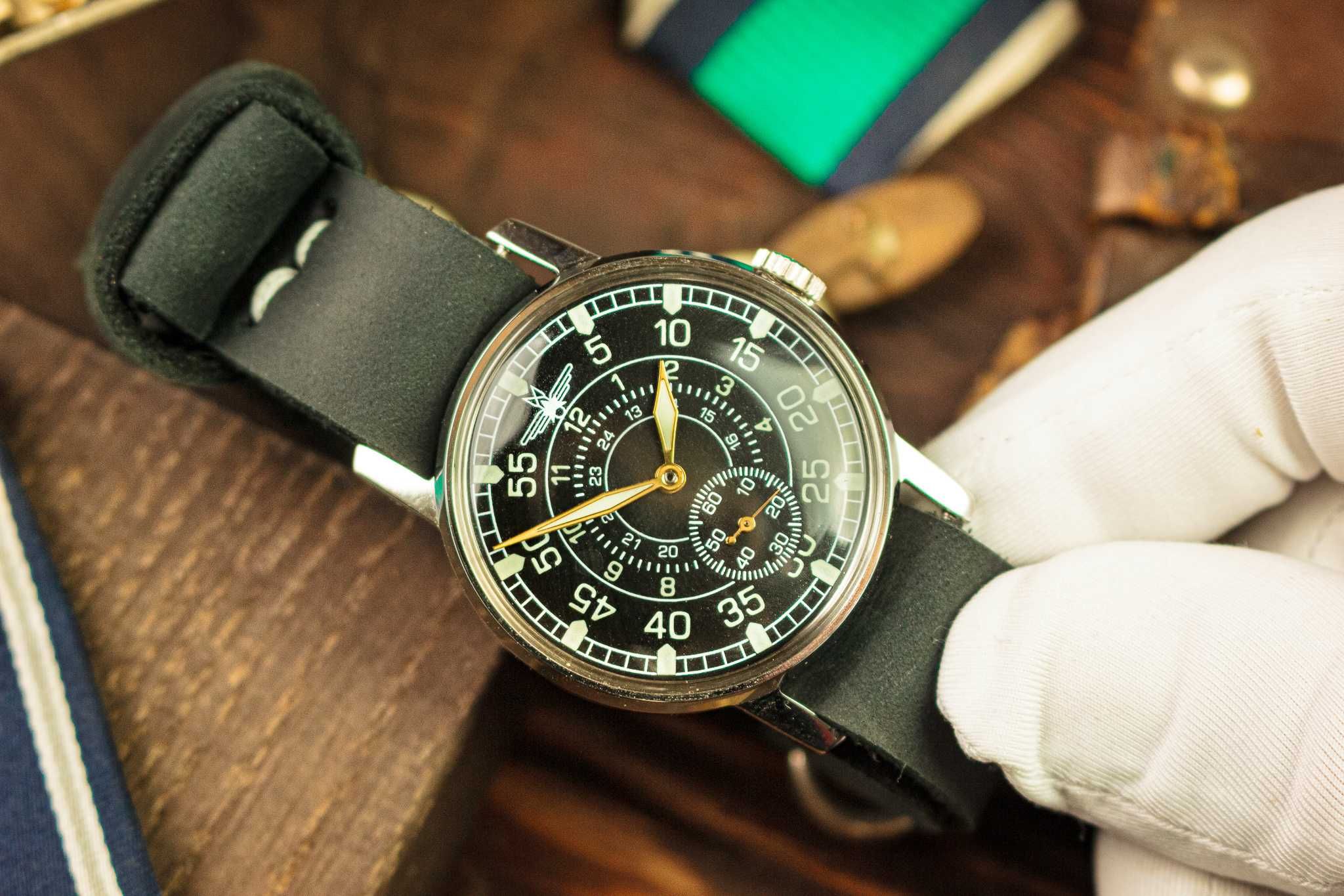 Механические наручные часы Победа Авиатор в военном стиле