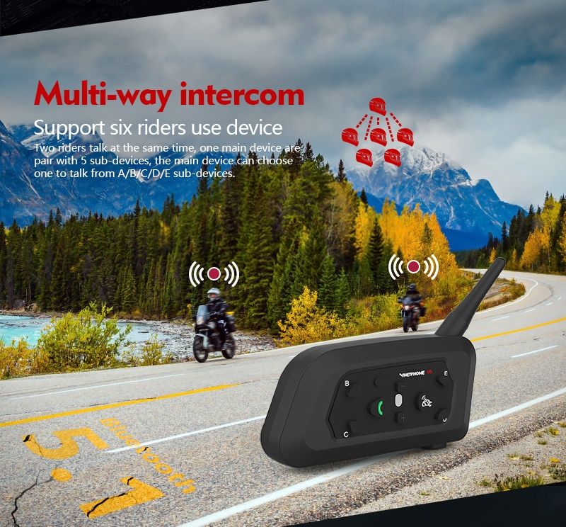 Мотогарнитура  Интерком 1200м Vnetphone V6