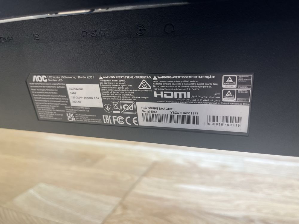 Monitor Aoc 24" 27G2Spaebk