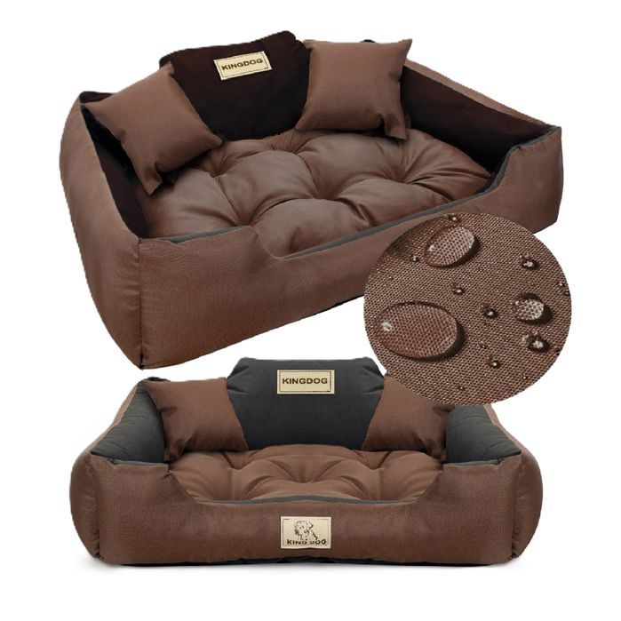 legowisko dla psa kojec 130x105 cm personalizowane wodoodporne brązowe