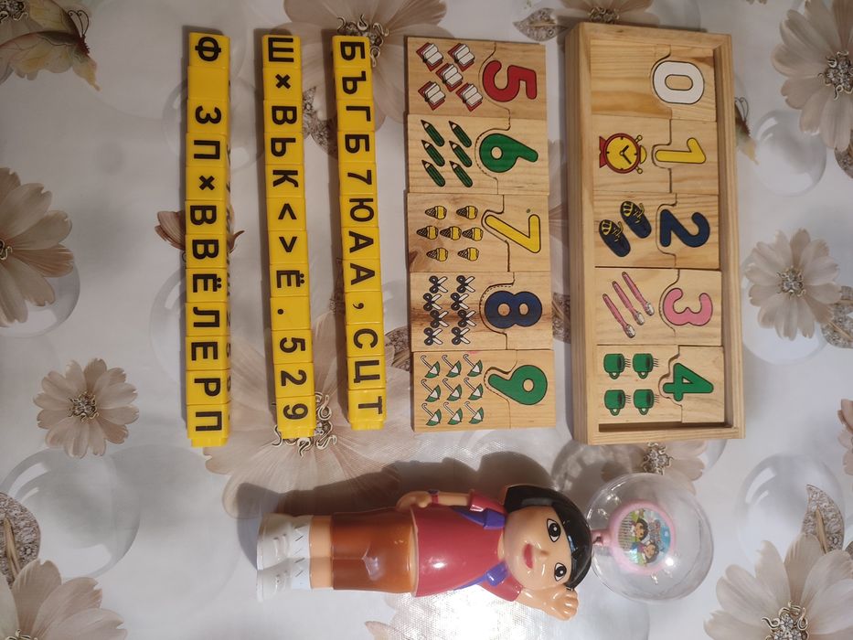 Пазлы, буквы, цифры, микрофон со световым и звуковым эффектом