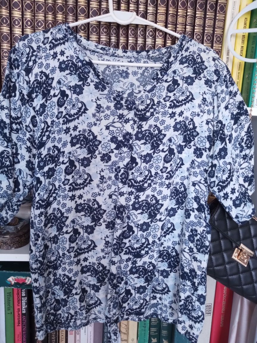Świetna bluzka przewiewna rękaw 3/4 r.44 XL
