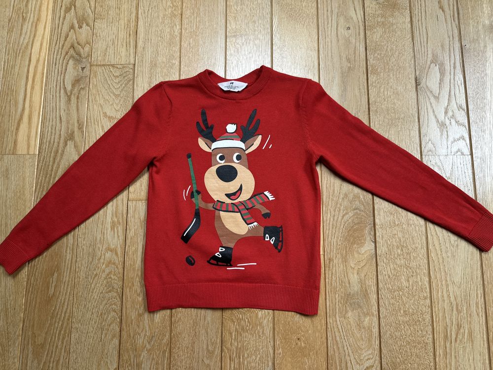 Sweter świąteczny, Boże Narodzenie, HM, rozmiar 122/128, stan idealny