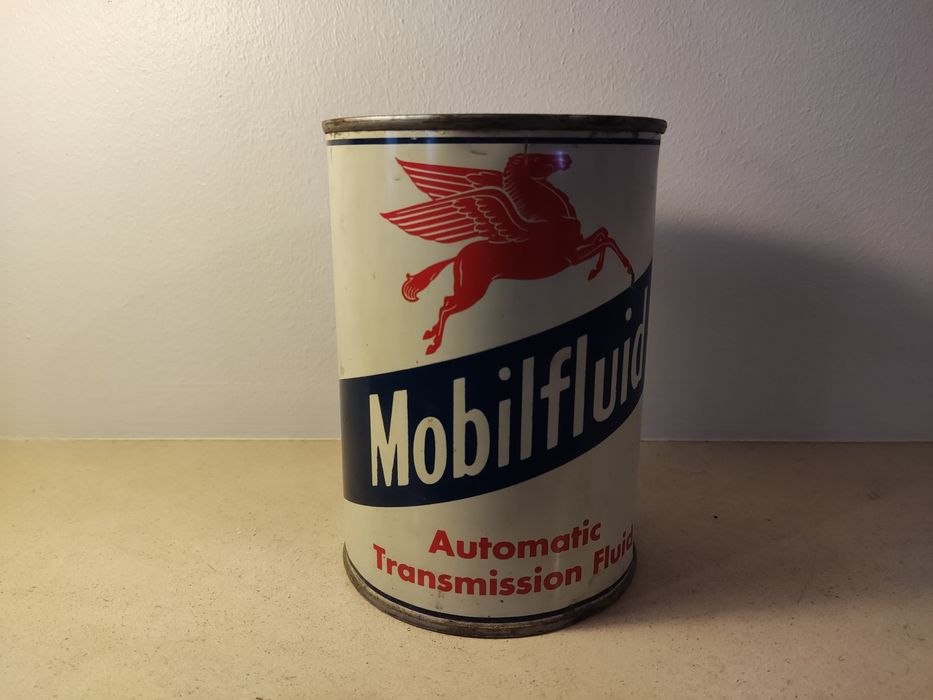 Lata vintage Mobifluid Automatic Transmission Fluid (cheia) coleção