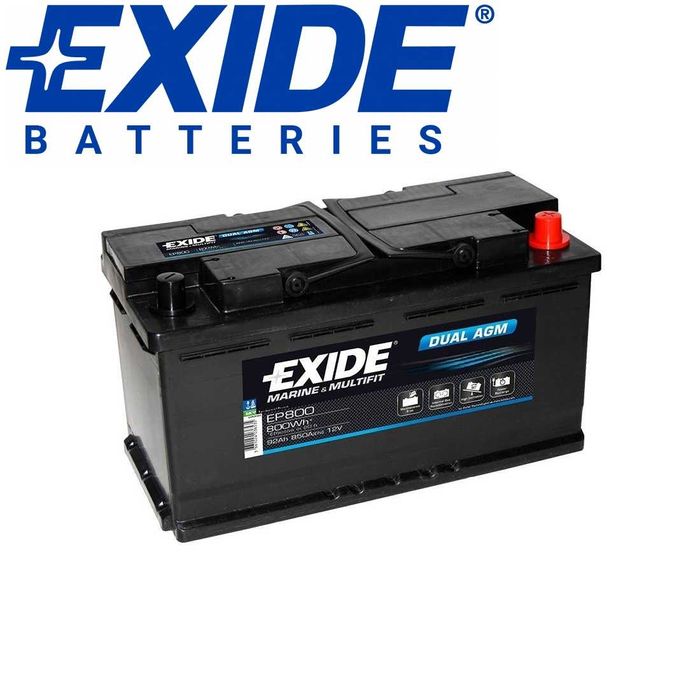 Bateria Dual AGM 12V EXIDE EP800 (95Ah)(Autocaravana / Campervan)