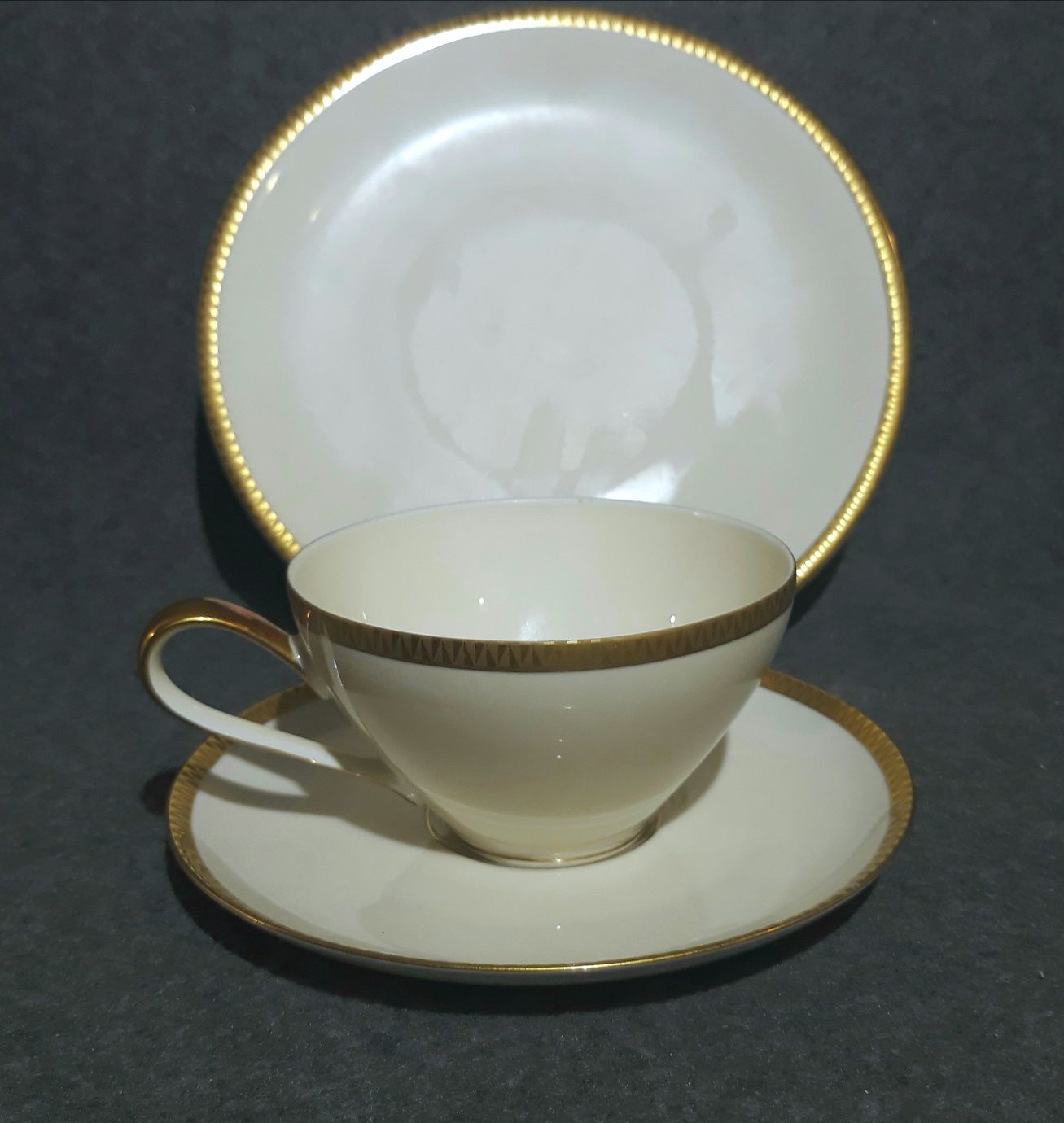 Porcelana KPM KRISTER trio, zestaw, filiżanka WAŁBRZYCH , Rosenthal