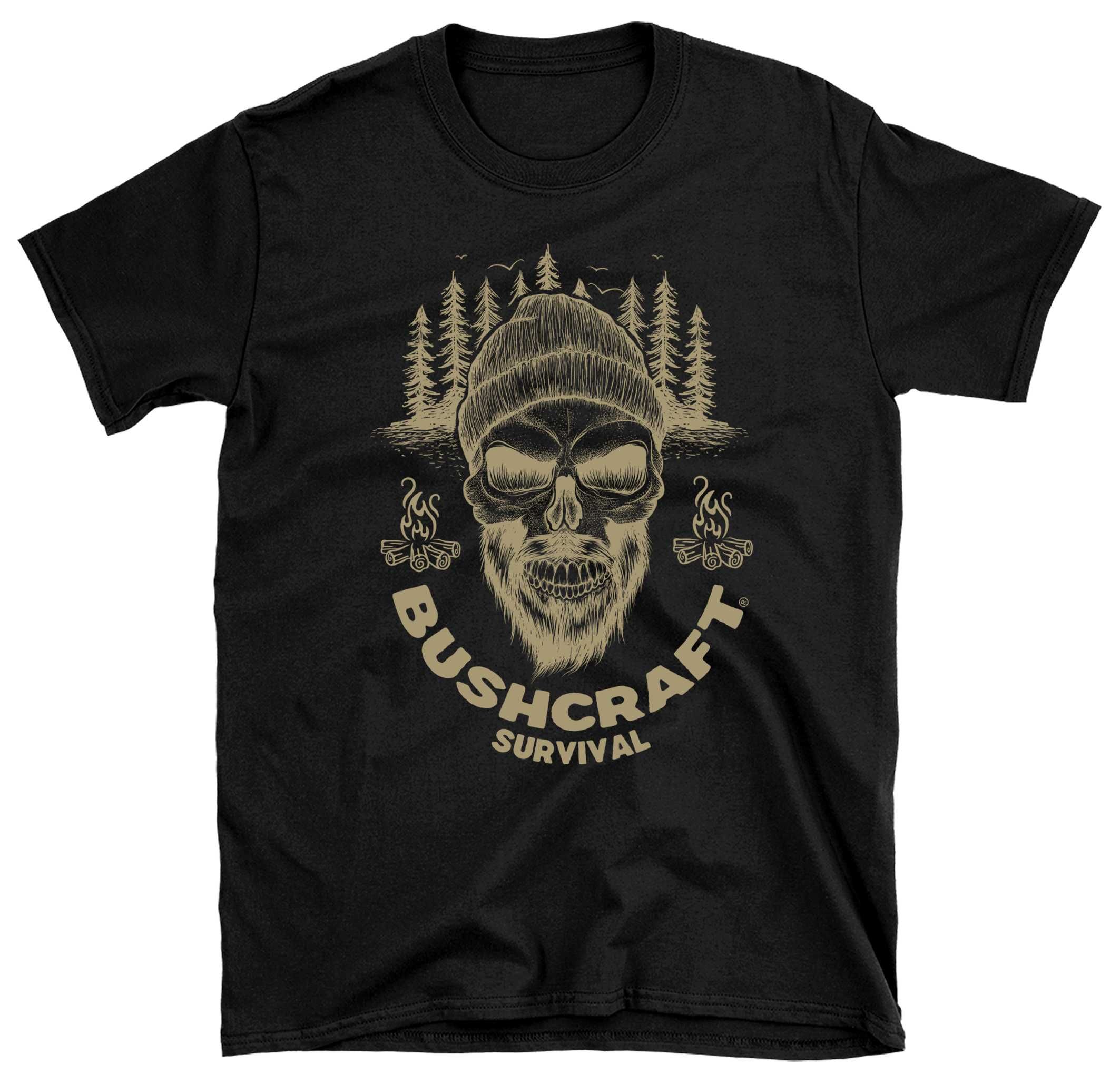 koszulka czarna survival, koszulka bushcraft, odzież survival