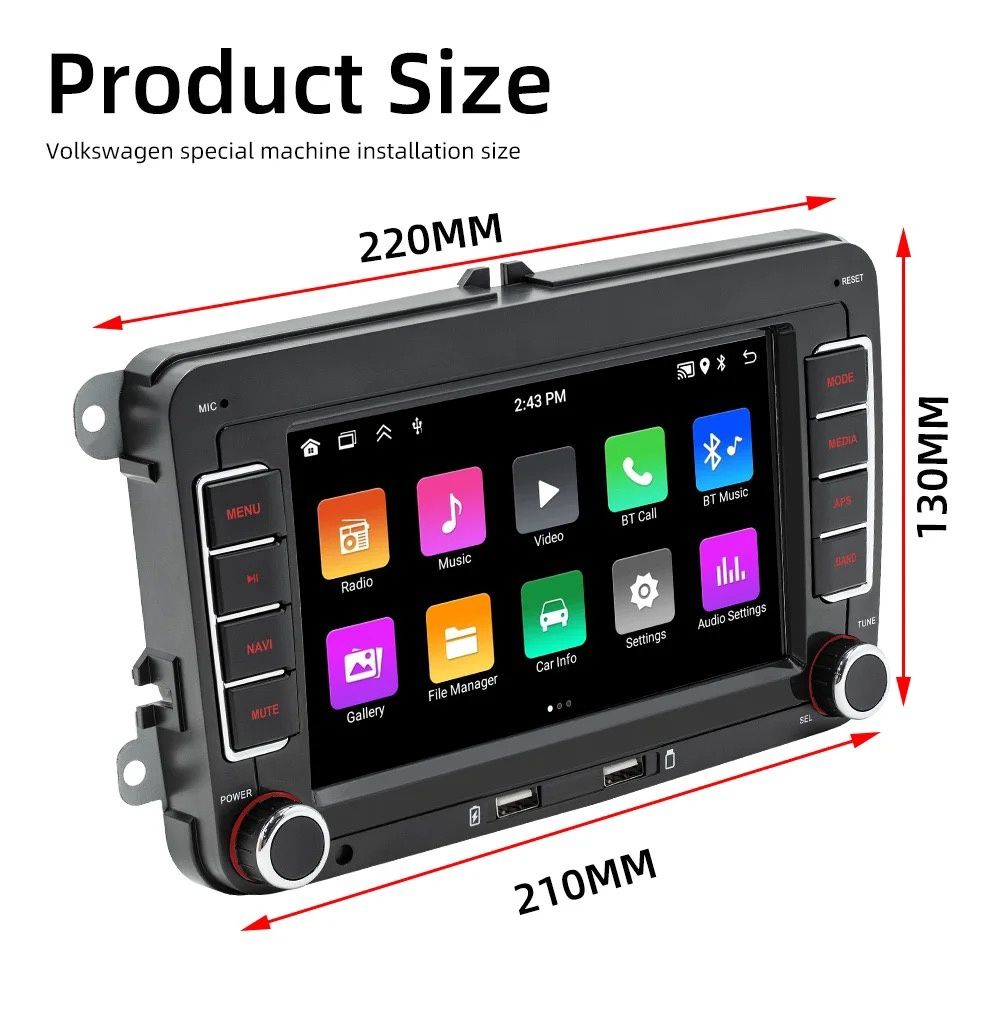 Radio VW Skoda Seat | Android 13 | CarPlay | Android-Auto | 2GB / 32GB