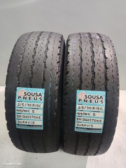 2 pneus semi novos 215-70r15 c bridgestone - oferta dos portes