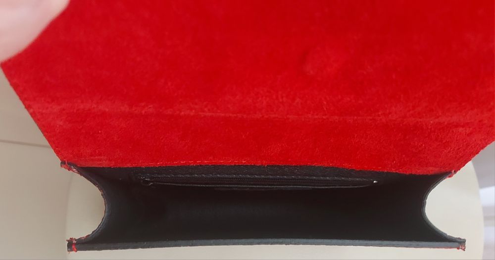 Шкіряна червона сумка