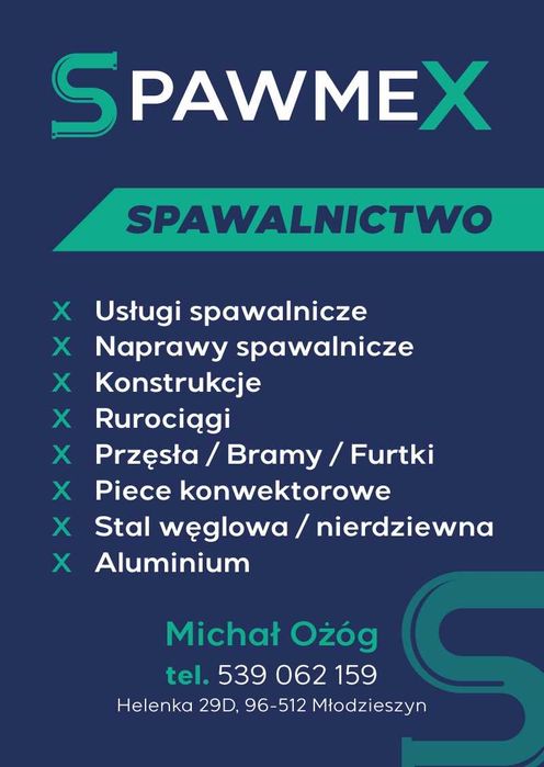 Spawacz, usługi spawalnicze, spawanie mobilne, aluminium, naprawy. UDT