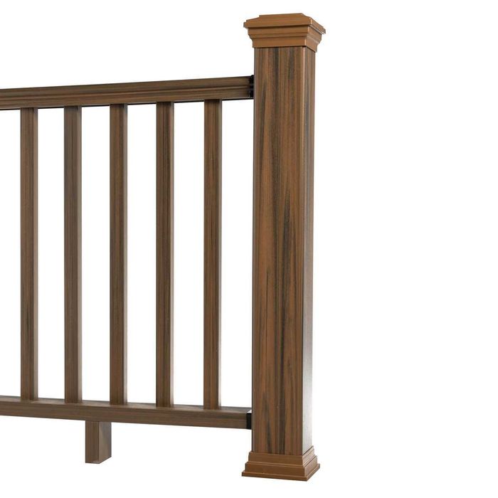 Balustrada kompozytowa brązowa Teak z powłoką polimerową 157 cm