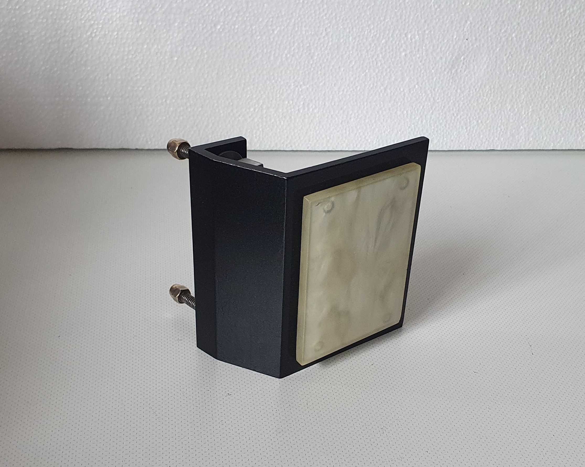 Puxador de porta vintage, em alumínio e madrepérola - Anos 60