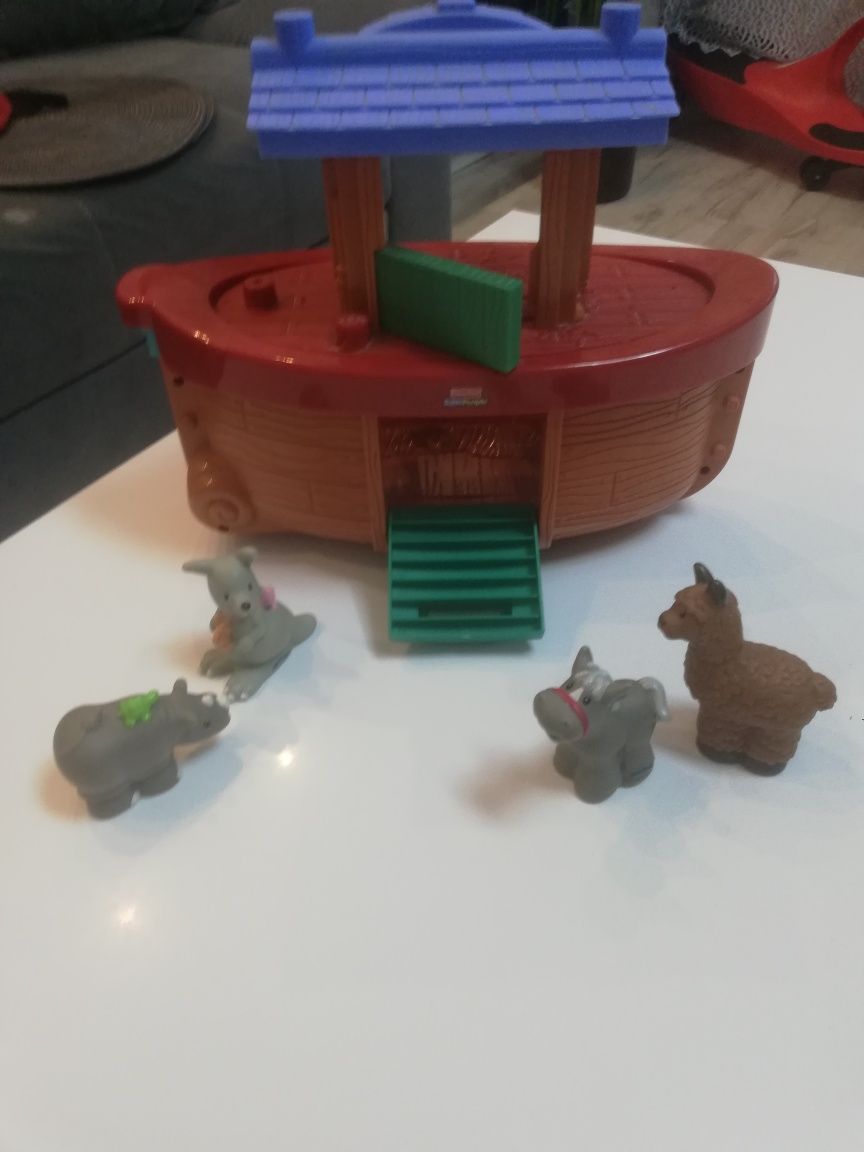 Arka Noego ze zwierzątkami Little people Fisher price 4 zwierzątka