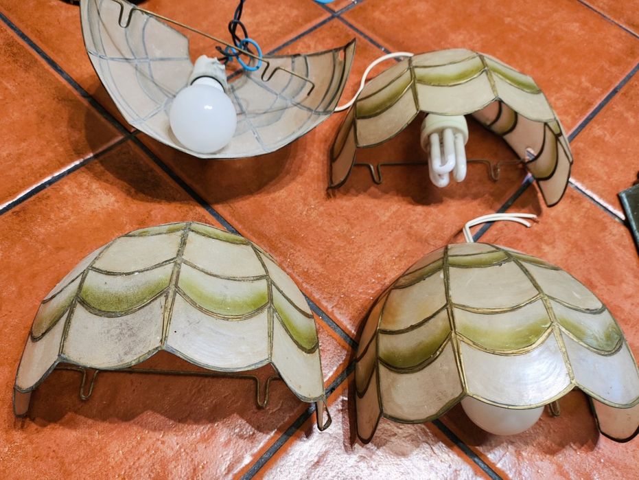 4 apliques de parede de madre perola Vintage