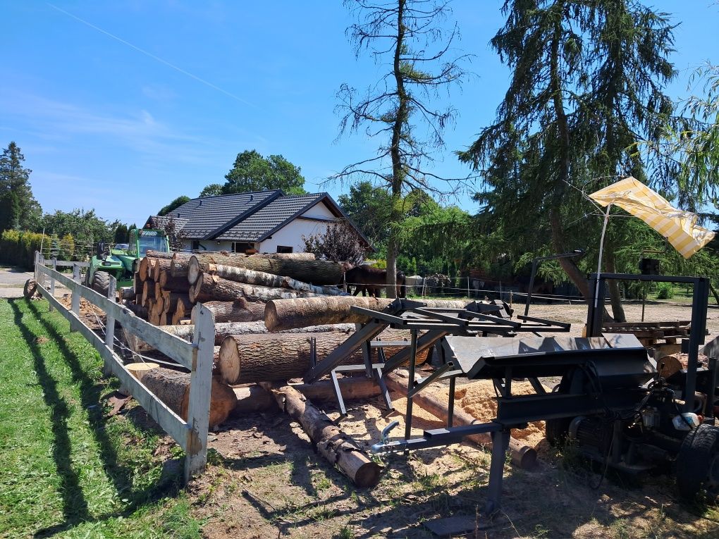 Usługa cięcia i łupania drewna, rąbanie, łuparką piłołuparką u klienta