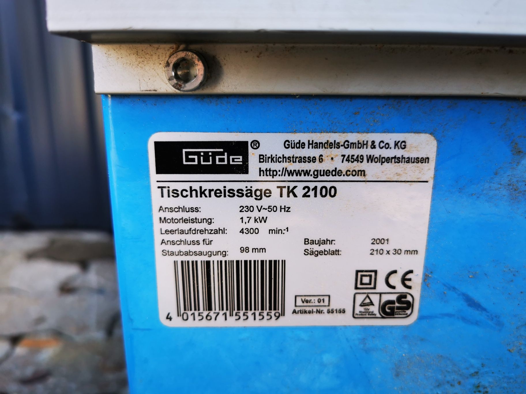 Piła stołowa GÜDE 1700W z Niemiec