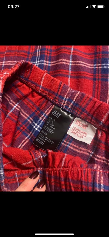 Pizama damska xs flanelowa hm
