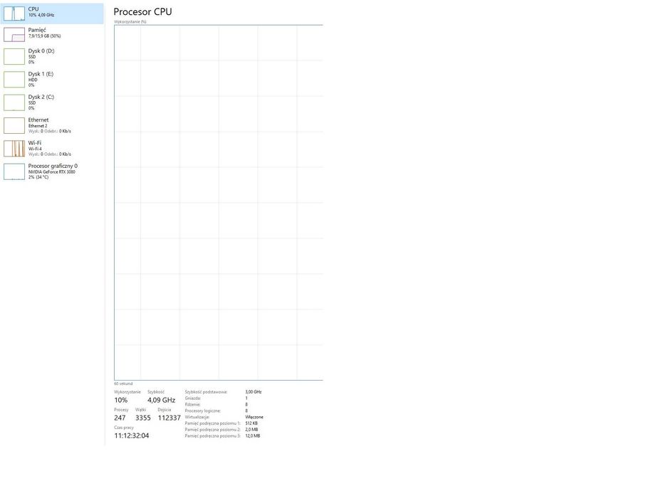Komputer gamingowy — Intel i7-9700, rtx3080, 16GB,  2TB SSD + 1TB HDD