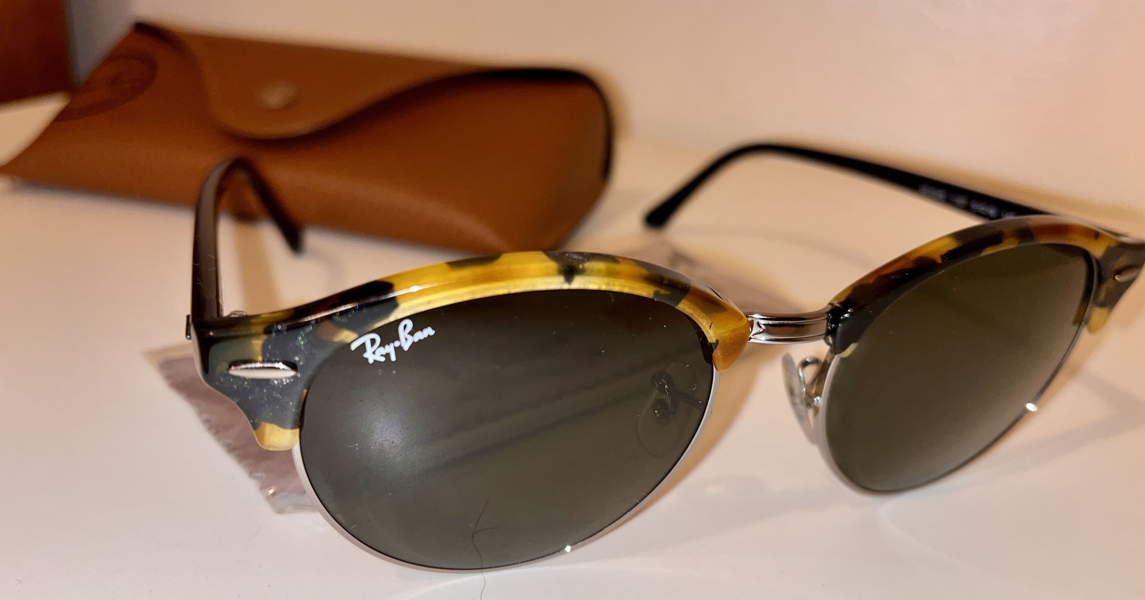 Óculos de Sol Ray-Ban Clubmaster (Dourado, Castanho)