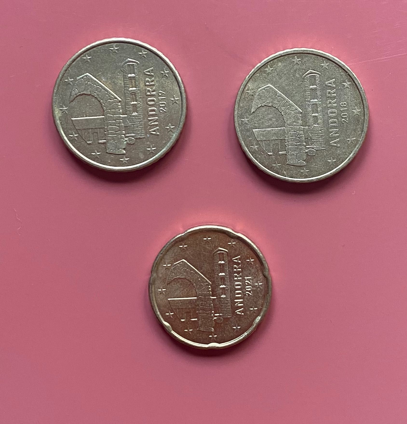 Coleção de Moedas - Andorra - 2€ / 1€ / 10 , 20 e 50 cêntimos