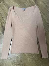 Brzoskwiniowy sweterek vneck S/M h&m