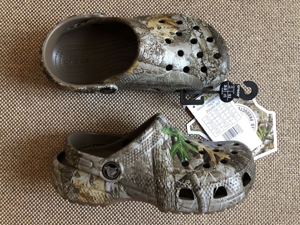 Сабо детские crocs realtree edge clog, оригинал, кроксы, шоепанцы