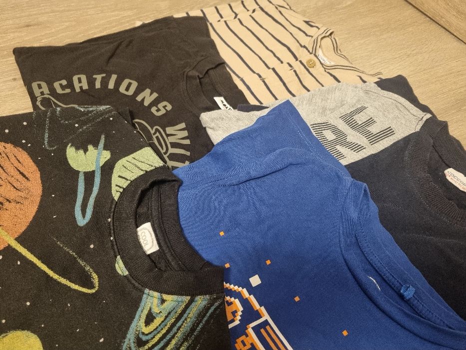 5 bluzeczek chłopięcych na długi rękaw w rozmiarze 134