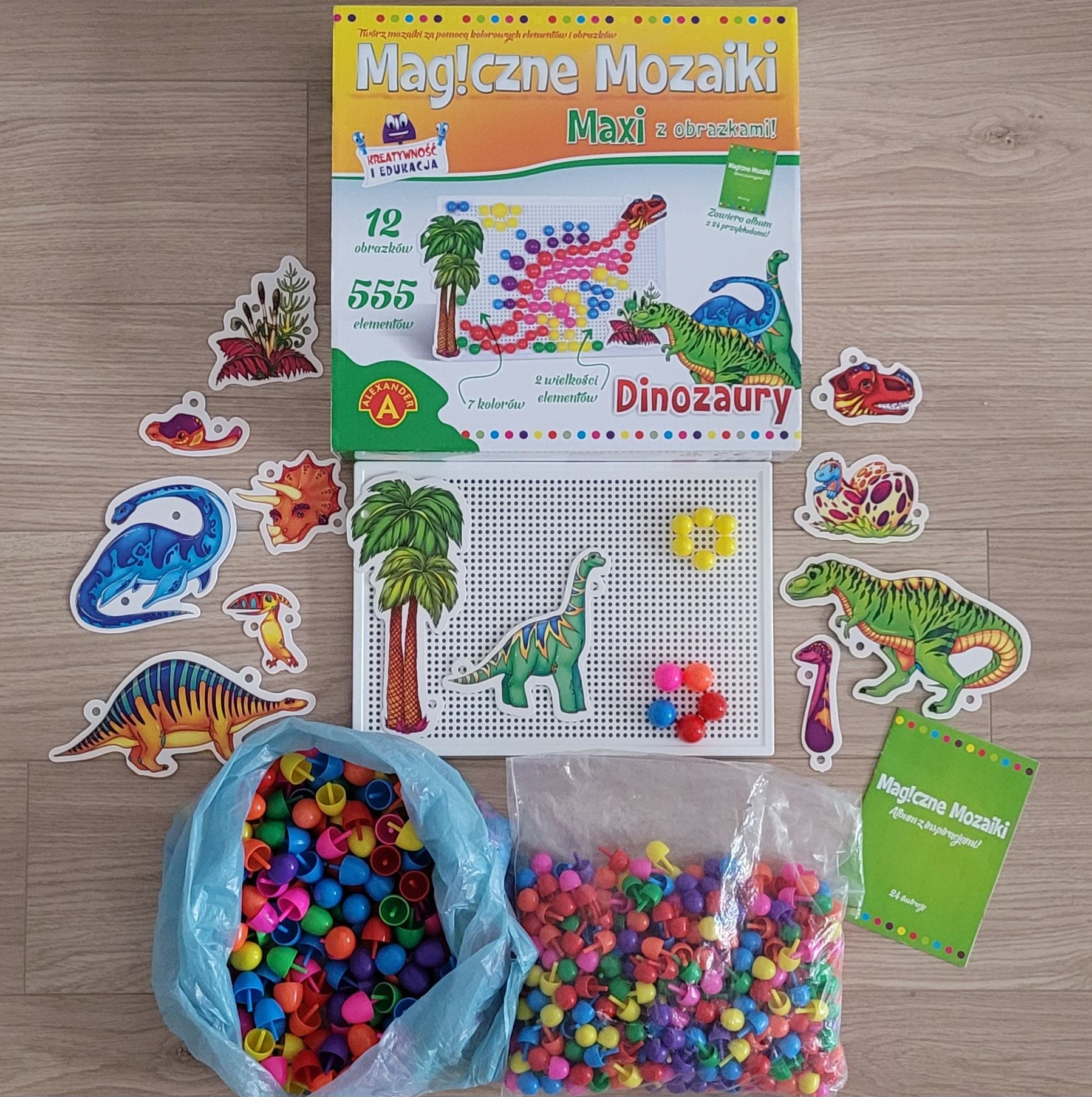 Magiczne mozaiki Maxi Dinozaury 555 el. Alexander