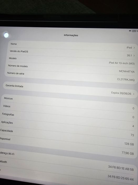 Ipad praticamente novo na garantia 2 anos