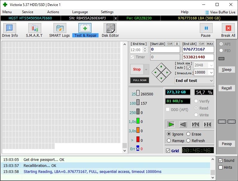 HDD HGST 500 GB 2.5