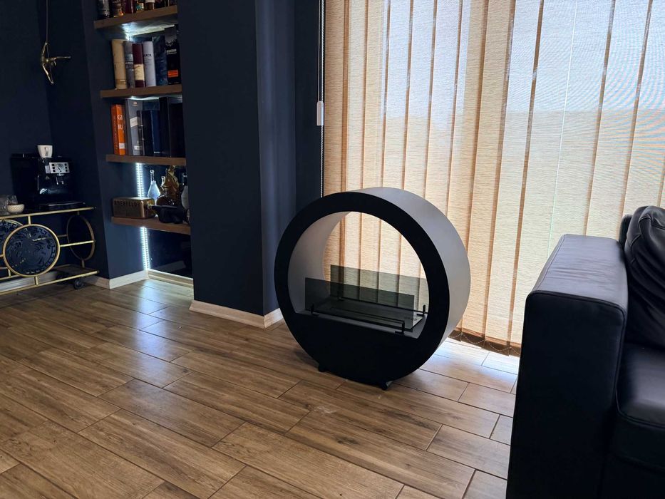 Biokominek Kominek wolnostojący 80 x 80 x 30 cm czarny