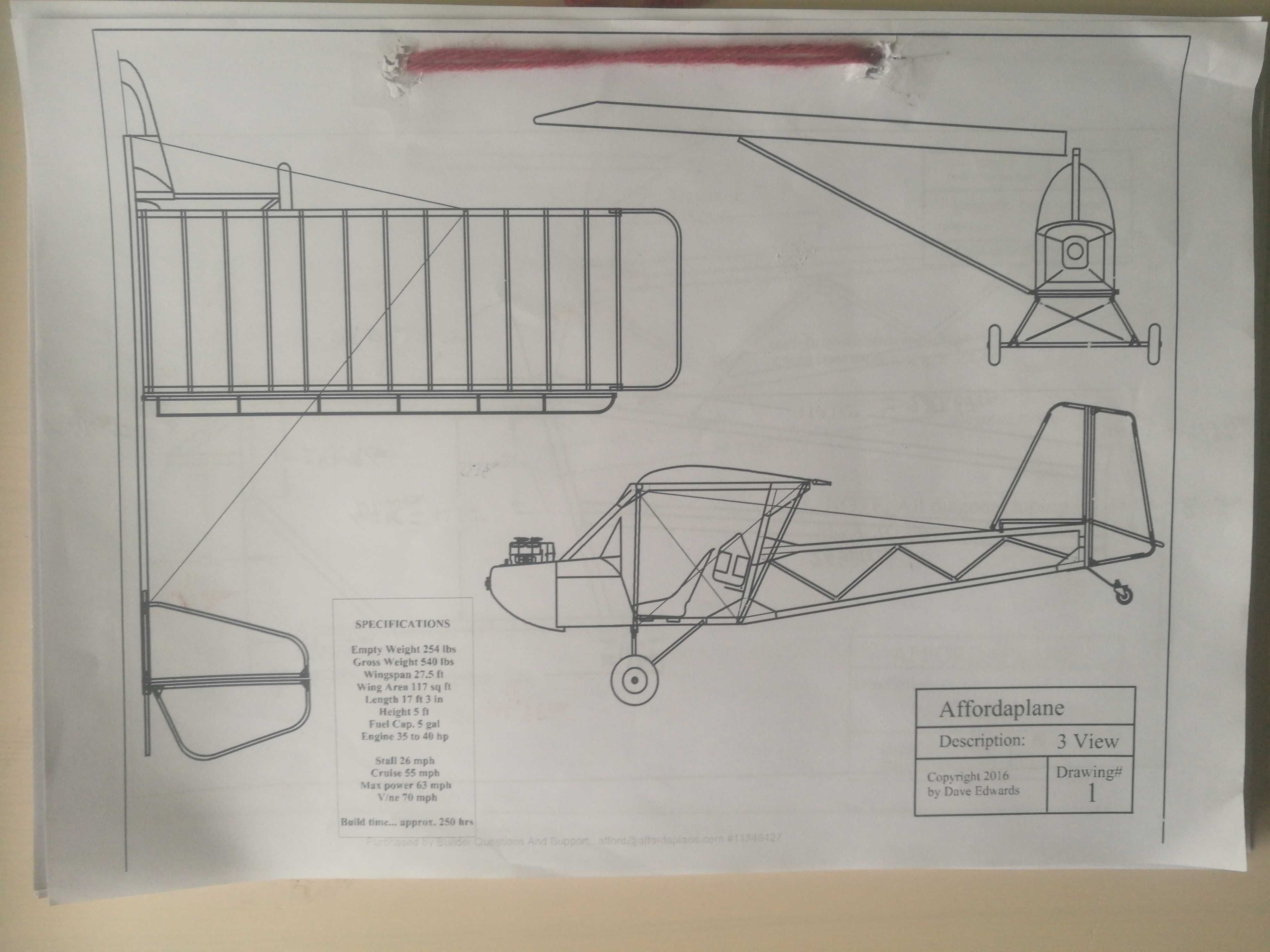 Plany samolotu Affordaplane, do amatorskiej budowy.