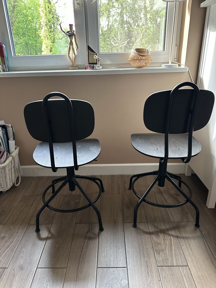 Ikea Kullaberg 2 x krzesło obrotowe czarne industrialne