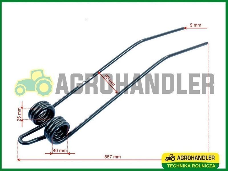 Palec sprężyna przetrząsarko zgrabiarki DEUTZ FAHR